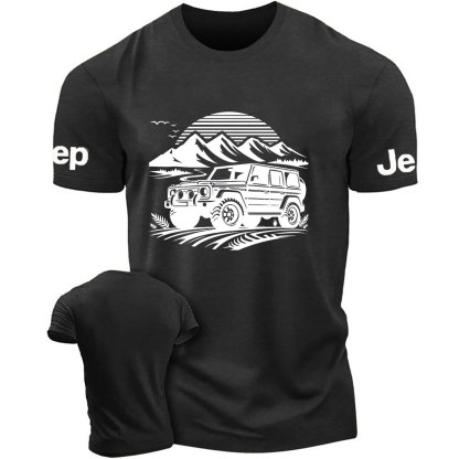 Adventure Moutain Retro Car Design T-Shirt