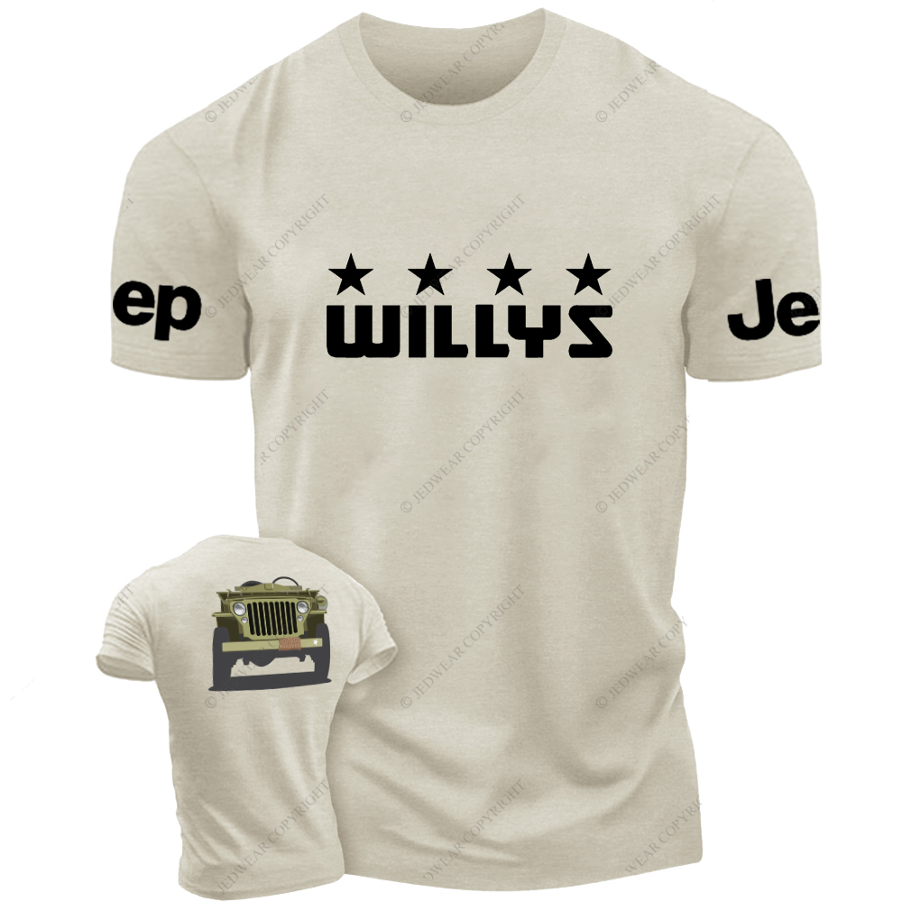 Willys Car WW2 Colorful Hand-Painted Jp T-Shirt