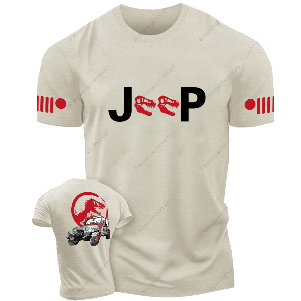 Dinosaur On The Back Of An Off-Road Vehicle Jp T-Shirt
