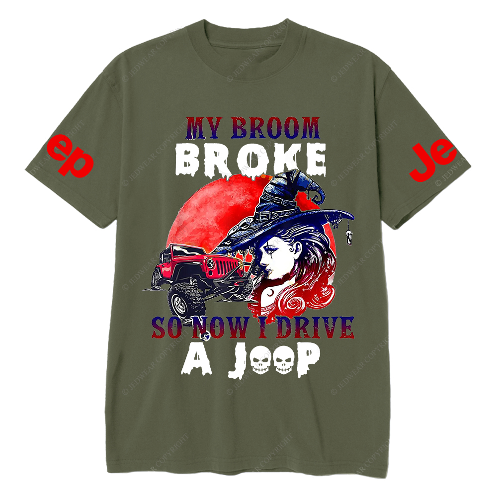 Halloween My Broom Broke So Now I Drive Car Jp T-Shirt