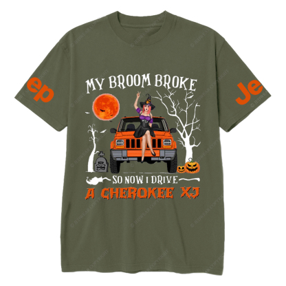 My Broom Broke So Now I Drive A Cherokee XJ Halloween Vibes Jp T-Shirt