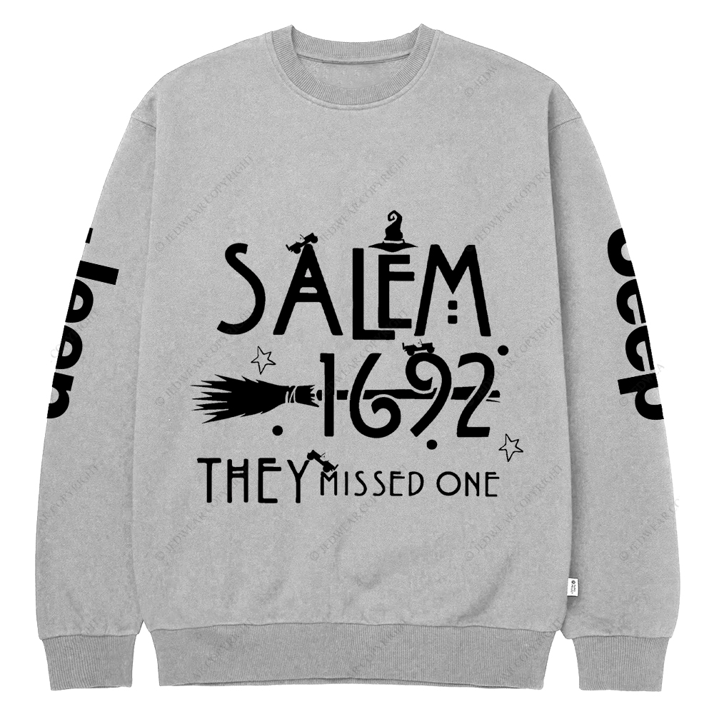 Salem 1692 Halloween Cap They Missed One Jp Crew Neck Sweatshirt