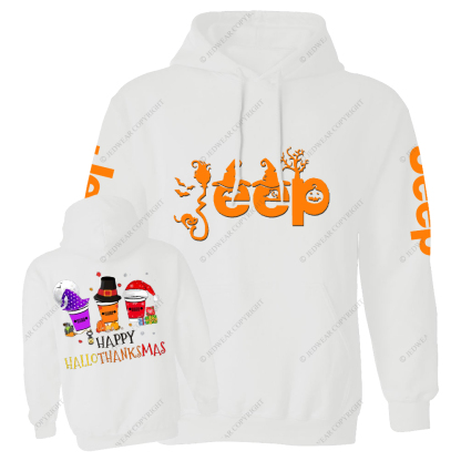 Funny Halloween Merry Christmas Happy Hallothanksmas Jp Casual Hoodie