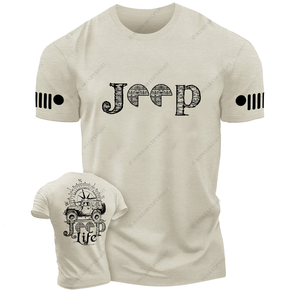 Car Life Compass Black And White Sketch Jp T-Shirt