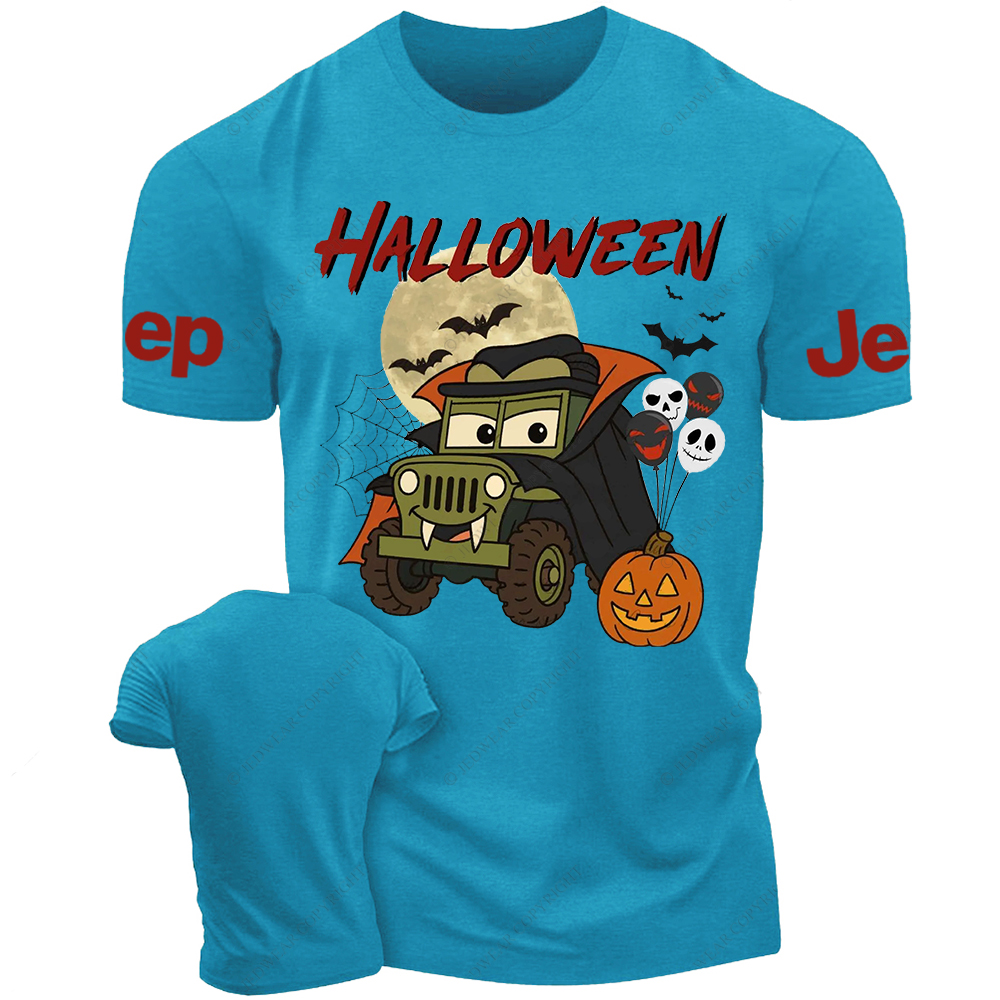 Funny Car Halloween Skull Bat Spider Web Jp T-Shirt