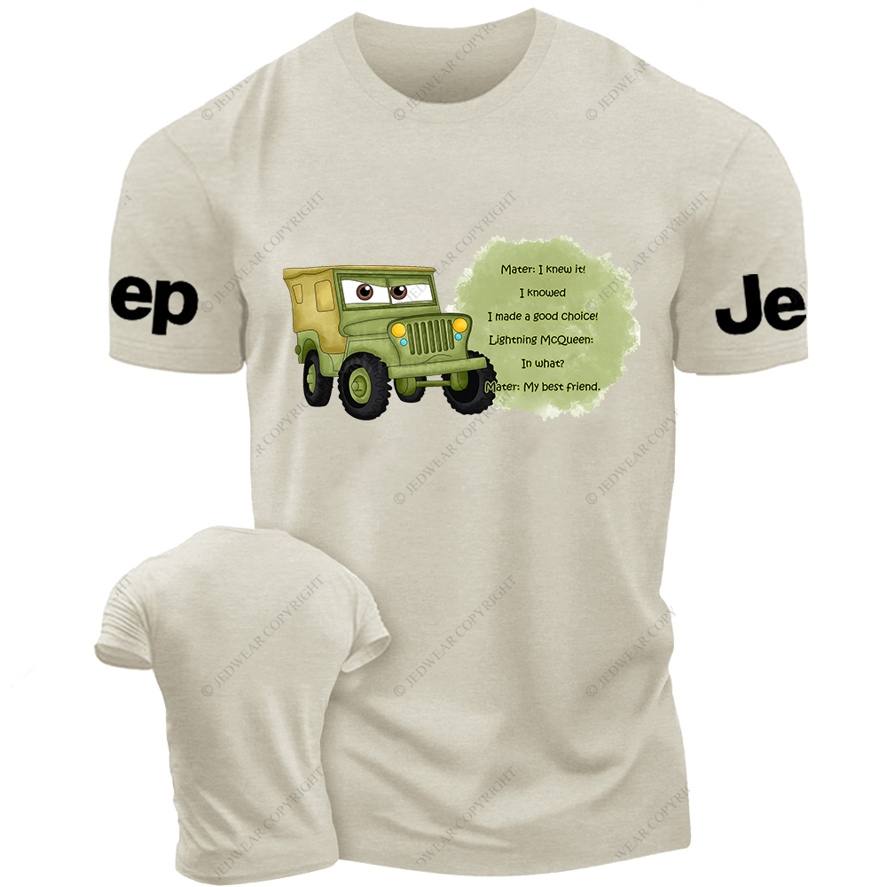 Sarge from Cars Mater And Lightning McQueen Cartoon Funny Jp T-Shirt