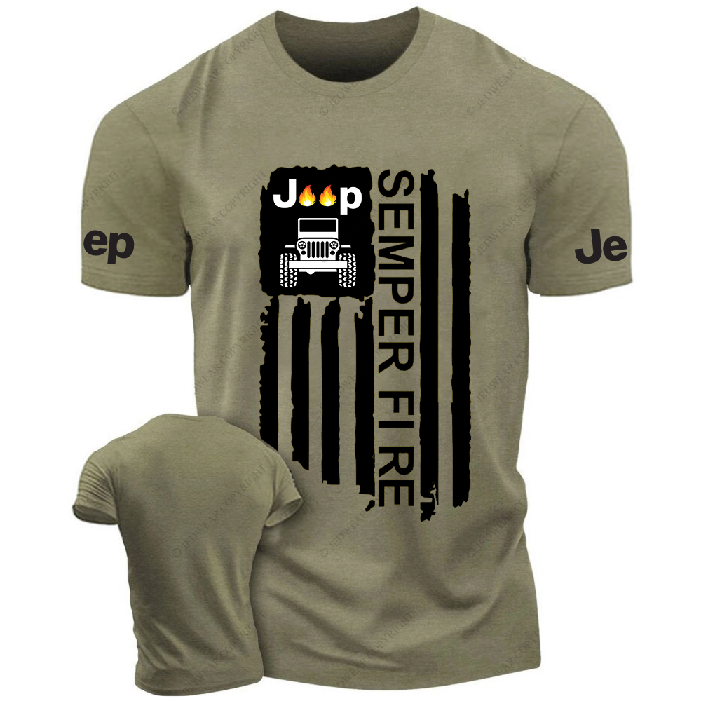 JP American Flag  Semper Fire JP T-Shirt