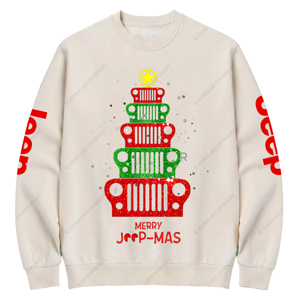 Merry Christmas Tree Jp Crew Neck Sweatshirt