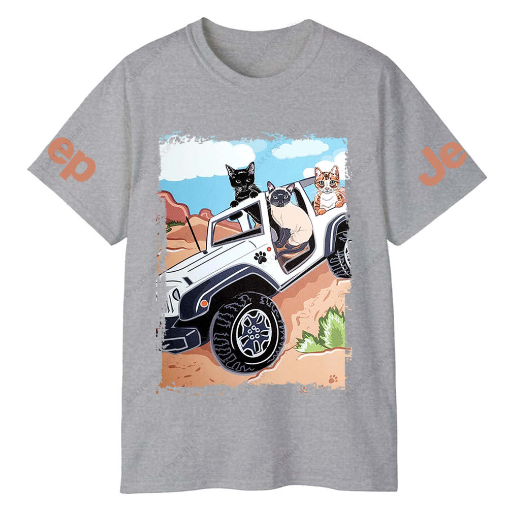 Funny Off-Road Cute Cartoon Cats Jp T-Shirt