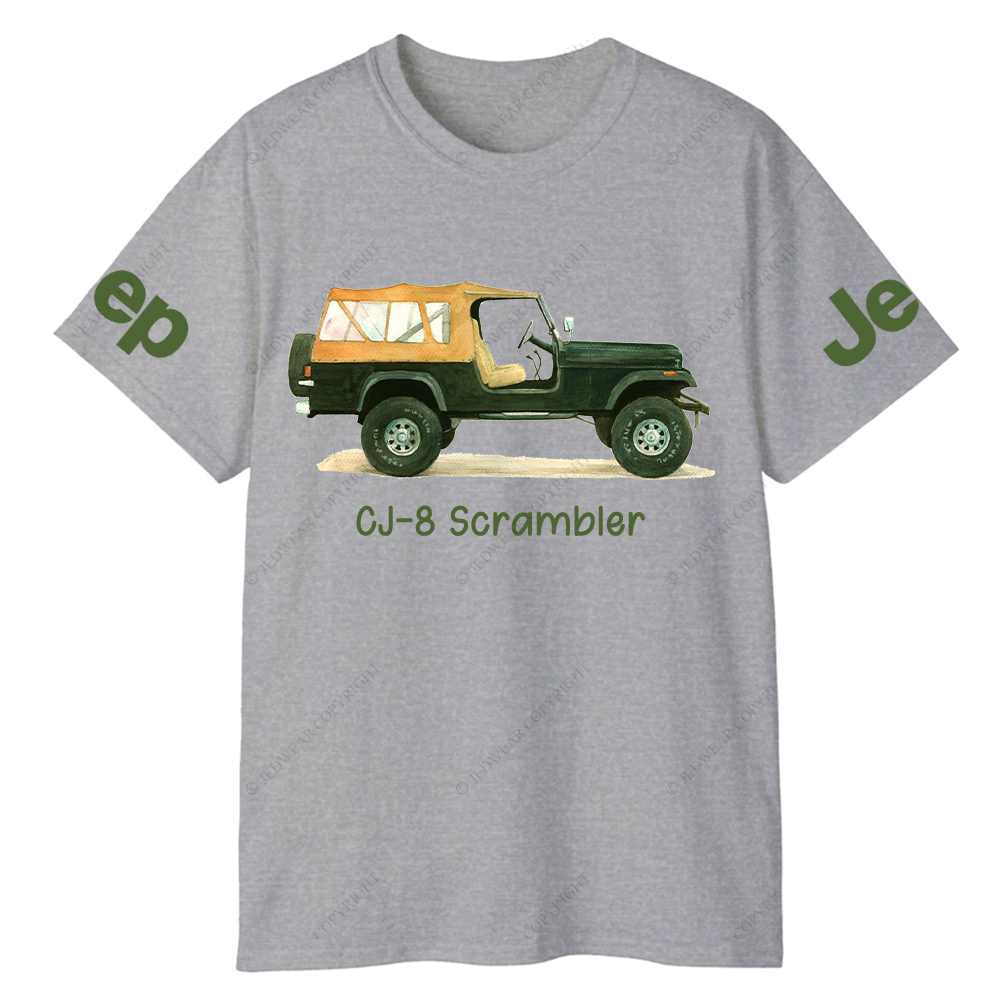CJ-8 Scrambler Classic Willys Truck Cartoon Watercolor Jp T-Shirt