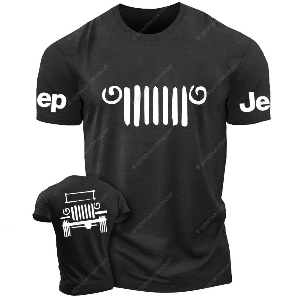 Hand-Painted Line Drawing Off-Road Front And Rear Design Jp T-Shirt
