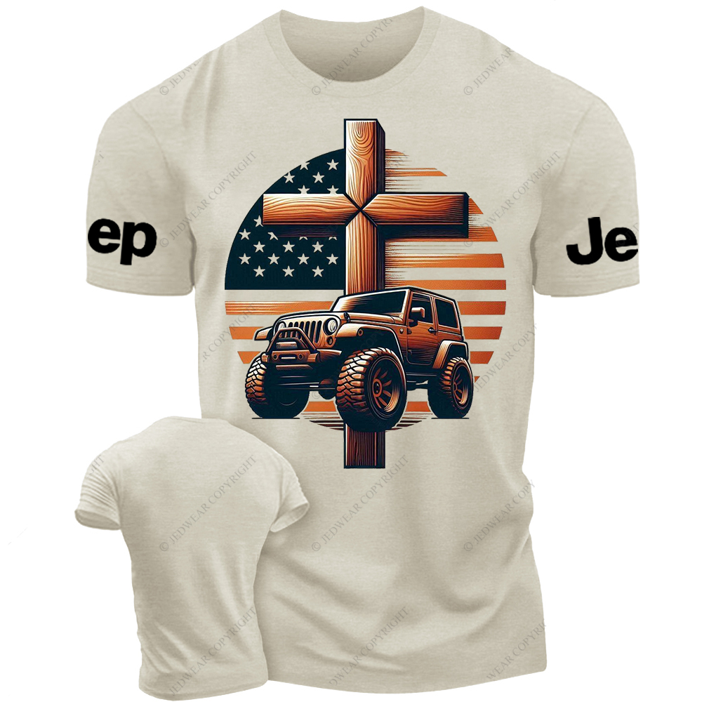 Religion Jesus American Flag Corss Jp T-Shirt