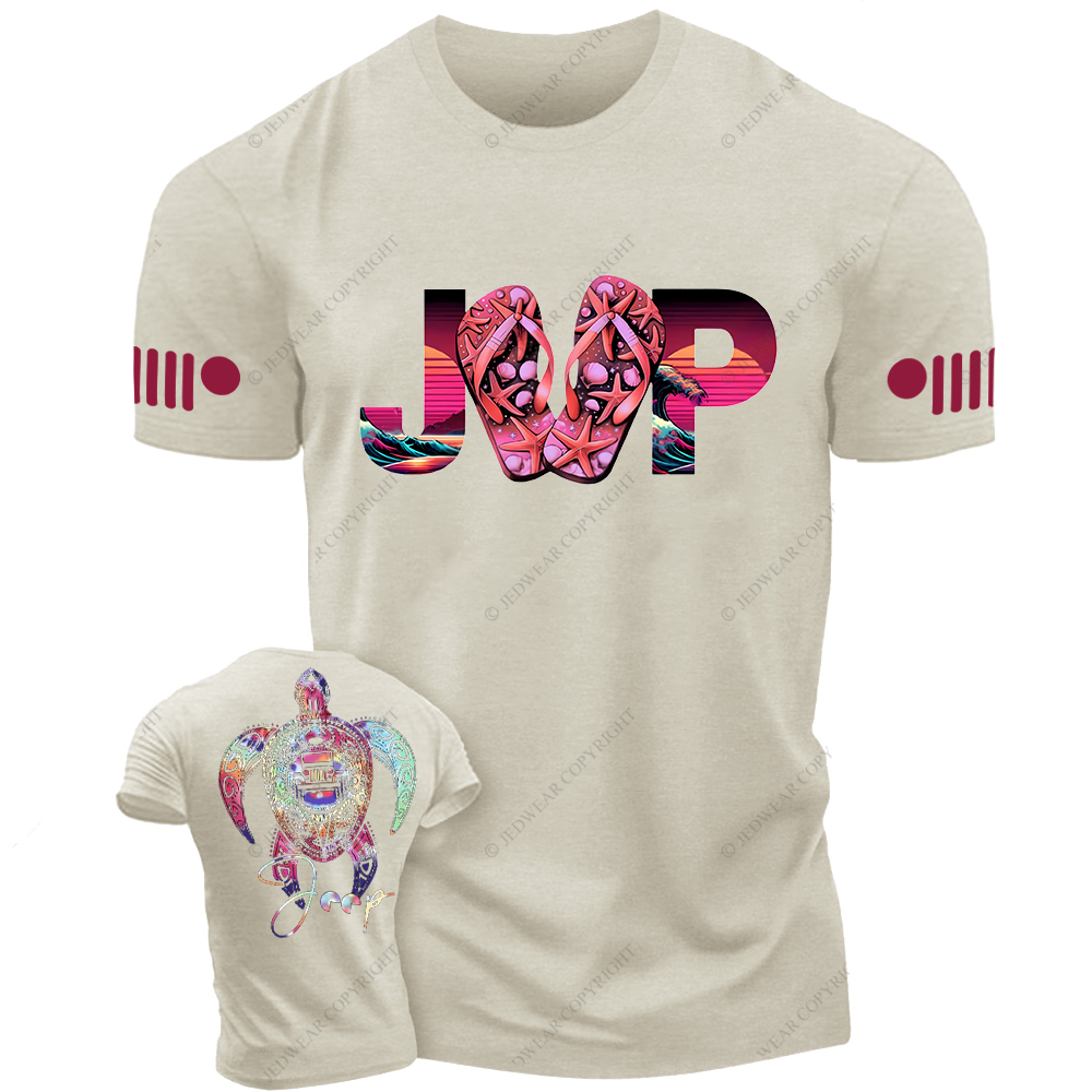 Colorful Summer Turtle Slippers Jp T-Shirt