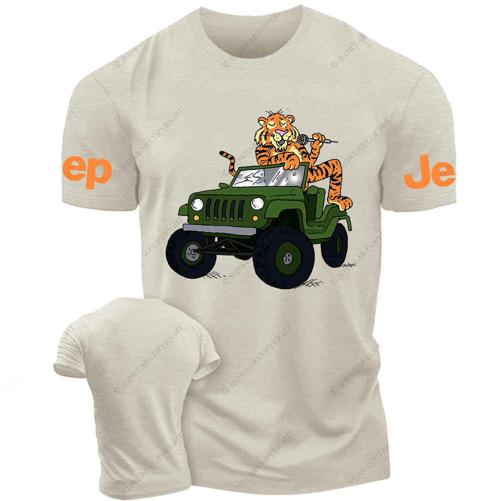 Cartoon Tiger Singing In The Car Jp T-Shirt