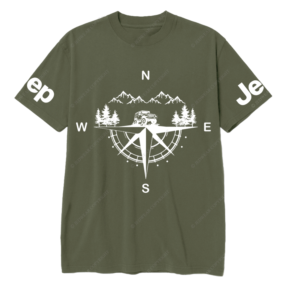 Compass Mountains And Trees Jp T-Shirt