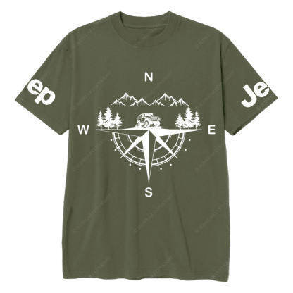 Compass Mountains And Trees Jp T-Shirt
