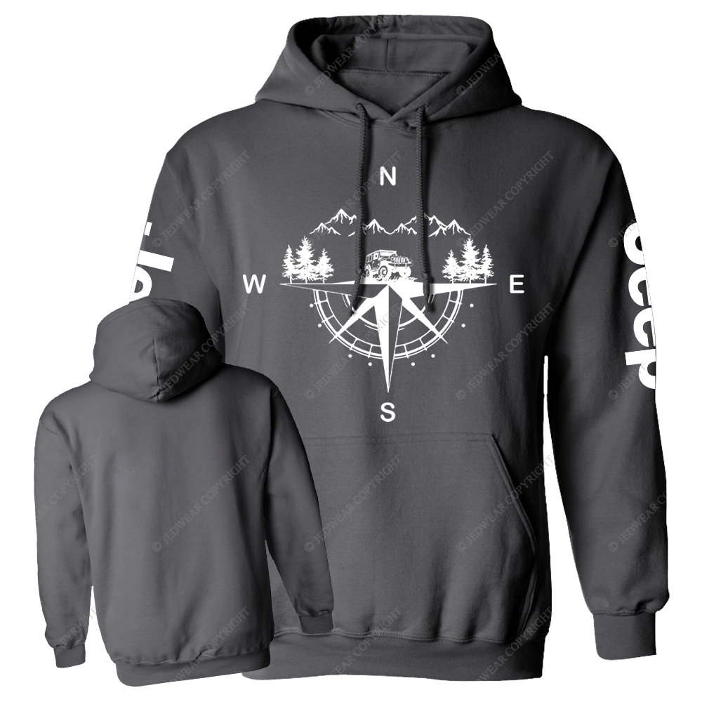 Compass Mountains And Trees Jp Casual Hoodie