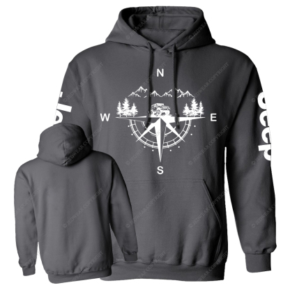 Compass Mountains And Trees Jp Casual Hoodie