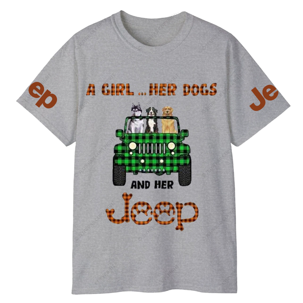 A Girl Her Dog And Her Car Jp T-Shirt