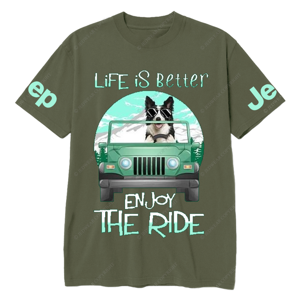 Husky Pet Dog Enjoy The Ride Life Is Better Jp T-Shirt
