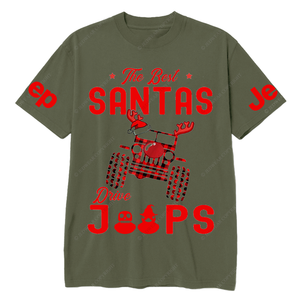 The Best Santas Drive Car Merry Christmas Jp T-Shirt