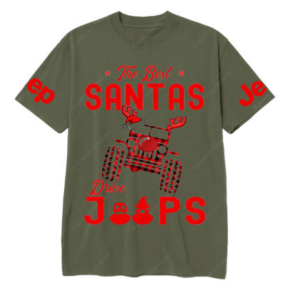The Best Santas Drive Car Merry Christmas Jp T-Shirt