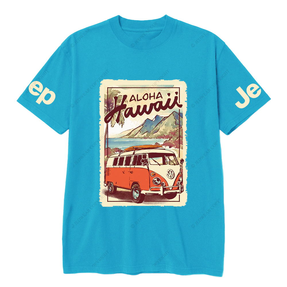 Hawaii Aloho  Mountains Water Palm Trees JP T-Shirt