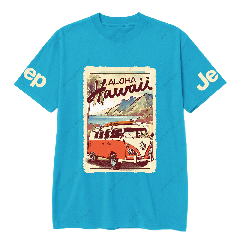 Hawaii Aloho  Mountains Water Palm Trees JP T-Shirt