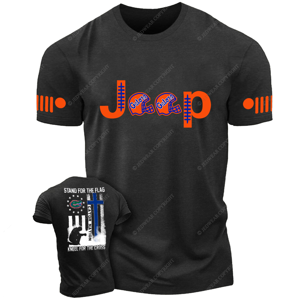 Florida Gators Stand For The Flag Kneel For The Cross Gator Nation Jp T-Shirt