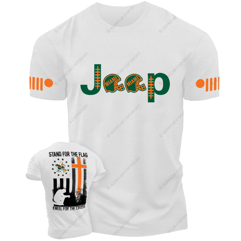 Miami Stand For The Flag Kneel For The Cross Gator Nation Religion Jp T-Shirt