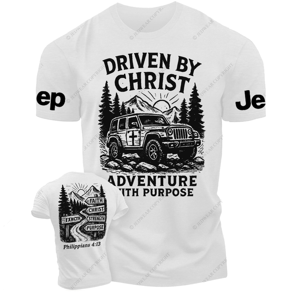 Religion Christ Adventure With Purpose And A Mountain Road With Signs Jp T-Shirt