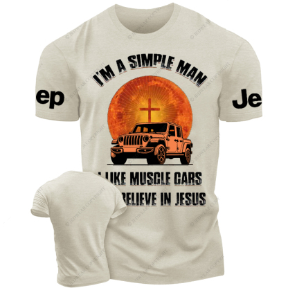 Religion I Am A Simple Man I Like Drag Racing And Believe In Jesus Jp T-Shirt