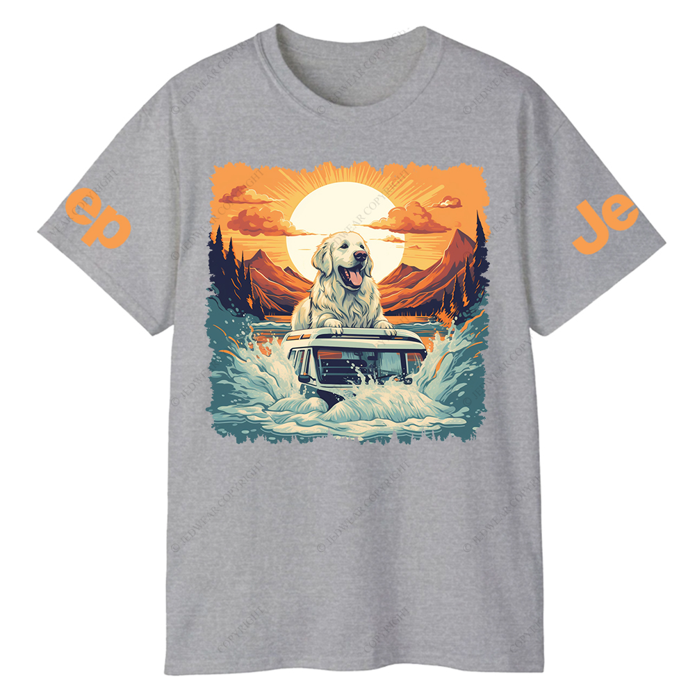 Pet Love Dog Sunset Wave Jp T-Shirt