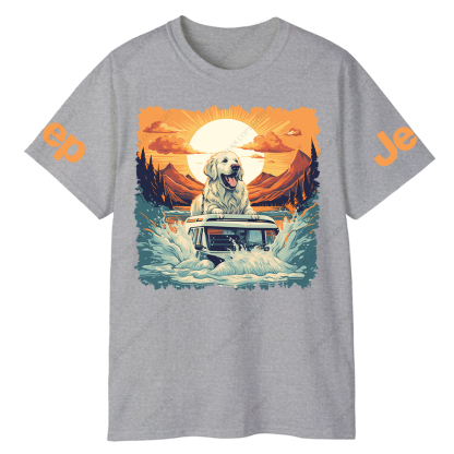 Pet Love Dog Sunset Wave Jp T-Shirt