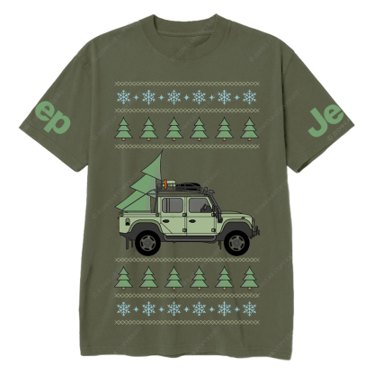 Offroad Pickup Merry Christmas Tree Jp T-Shirt