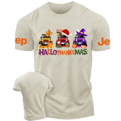 Happy Hallothanksmas Halloween Christmas Thanksgiving Jp T-Shirt