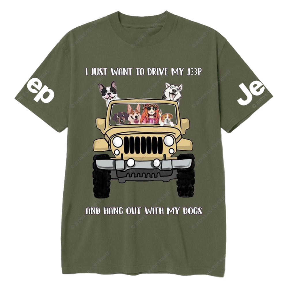 I Just Want To Drive My Car And Hang Out With My Dogs Jp T-Shirt