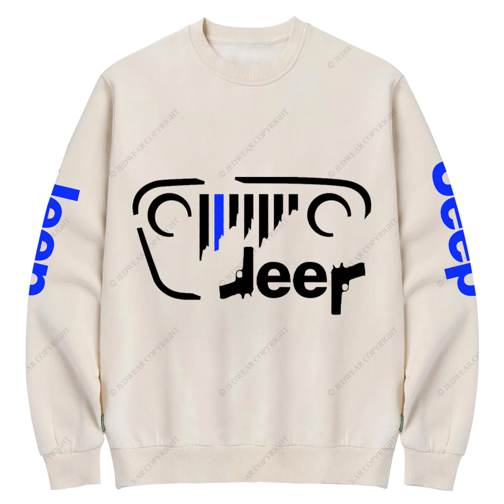 Police Cordon Gun The Blue Line Jp Crew Neck Sweatshirt