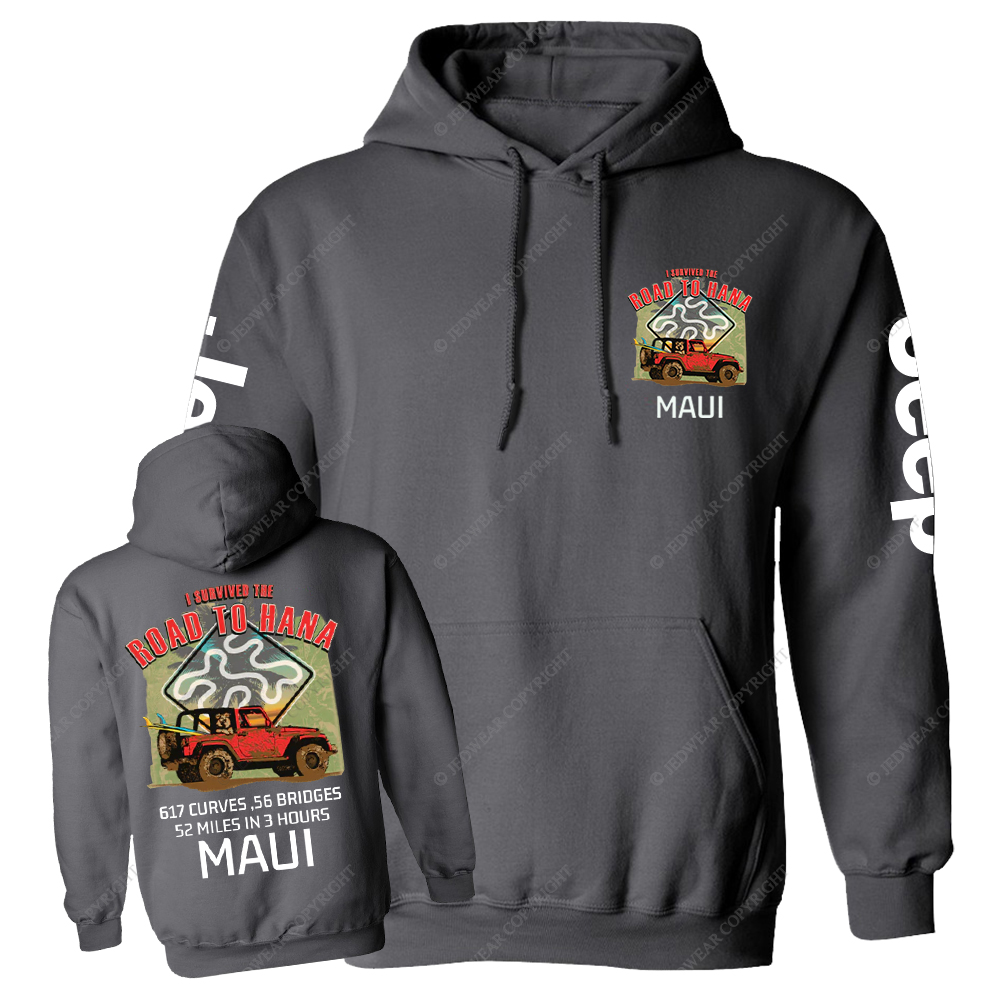 I Survived The Road To Hana Curves Jp Casual Hoodie