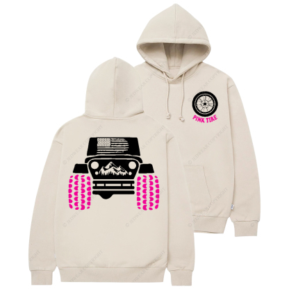 Pink Tire Offroad Adventure Jp Casual Hoodie