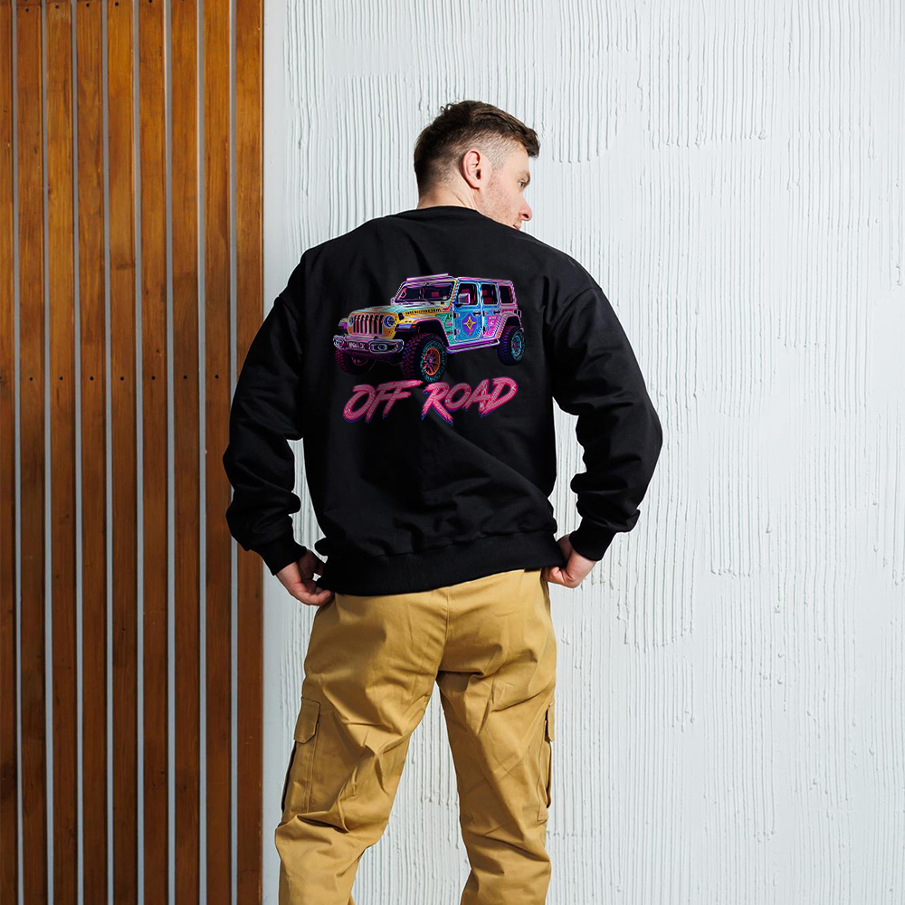 Colorful Neon Lines Jp Crew Neck Sweatshirt