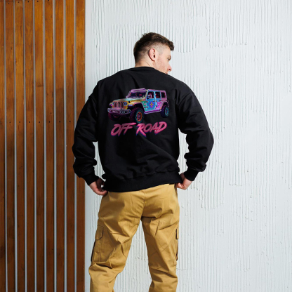 Colorful Neon Lines Jp Crew Neck Sweatshirt