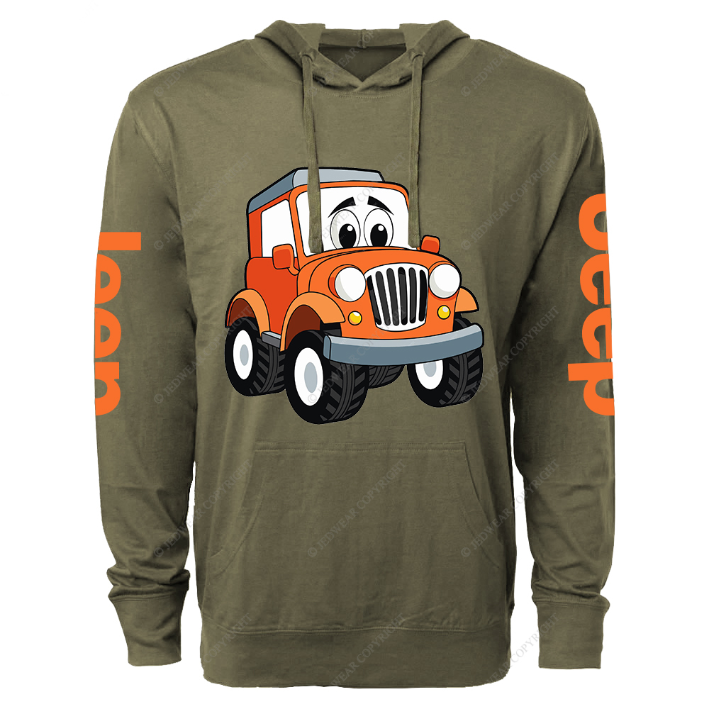 Cartoon Funny Cute Orange Car Jp  Lightweight Hoodie