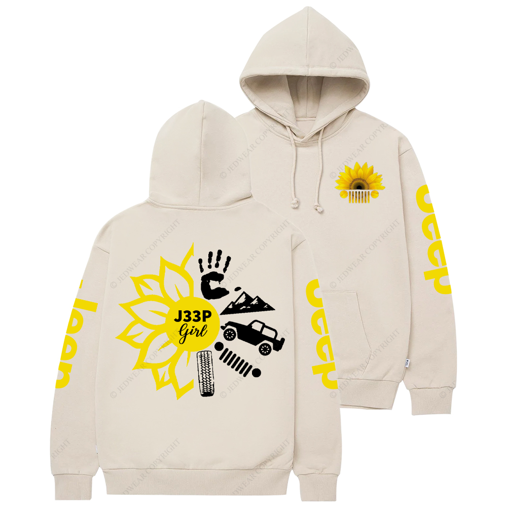Sunflower Girl Tires Grill Jp Casual Hoodie
