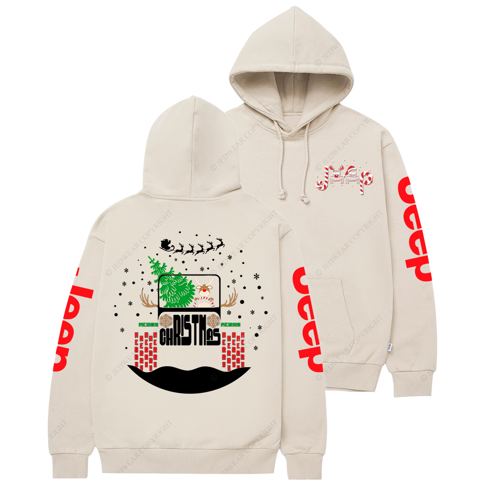 Reindeer Off Road Car Christmas Jp Casual Hoodie