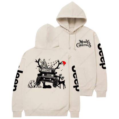 Christmas American Off Road 4x4 Car Jp Casual Hoodie