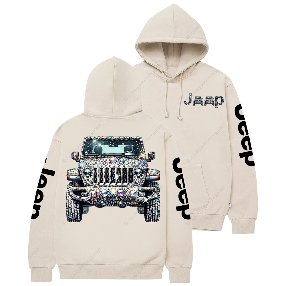 Bling Sparkle Rhinestone Car Glam Girl Jp Casual Hoodie