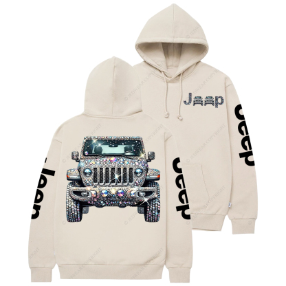 Bling Sparkle Rhinestone Car Glam Girl Jp Casual Hoodie