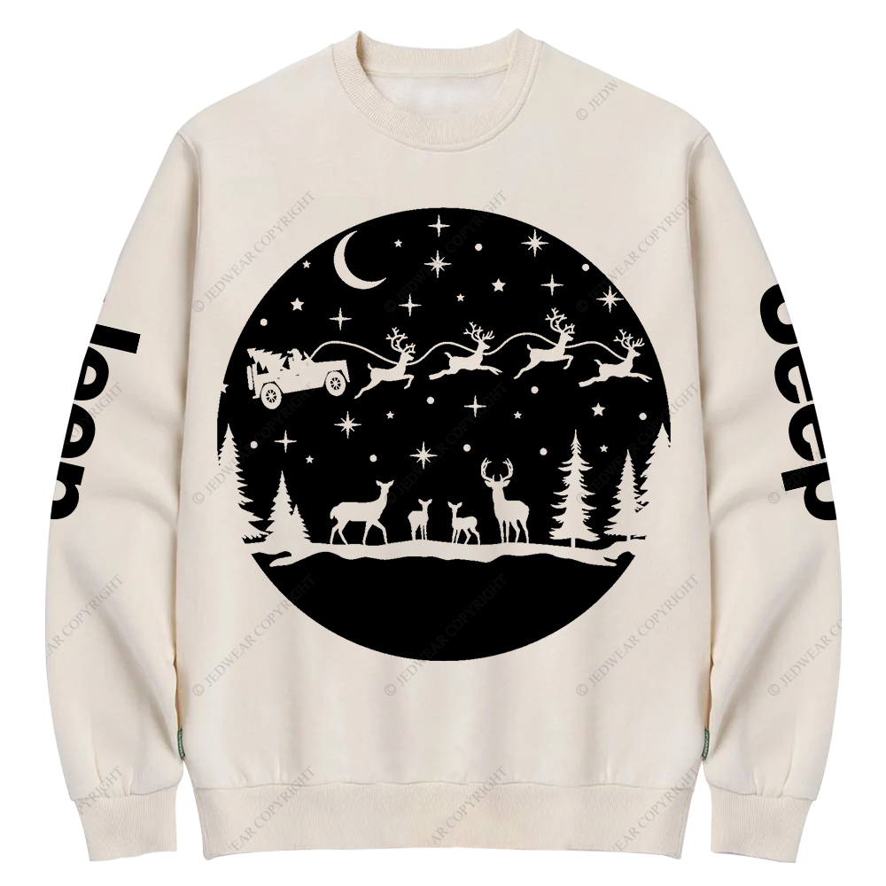Santa Off Road Christmas 4x4 Jp Crew Neck Sweatshirt