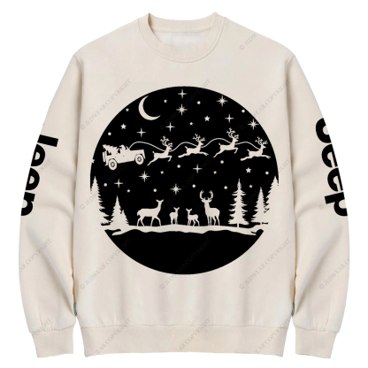 Santa Off Road Christmas 4x4 Jp Crew Neck Sweatshirt